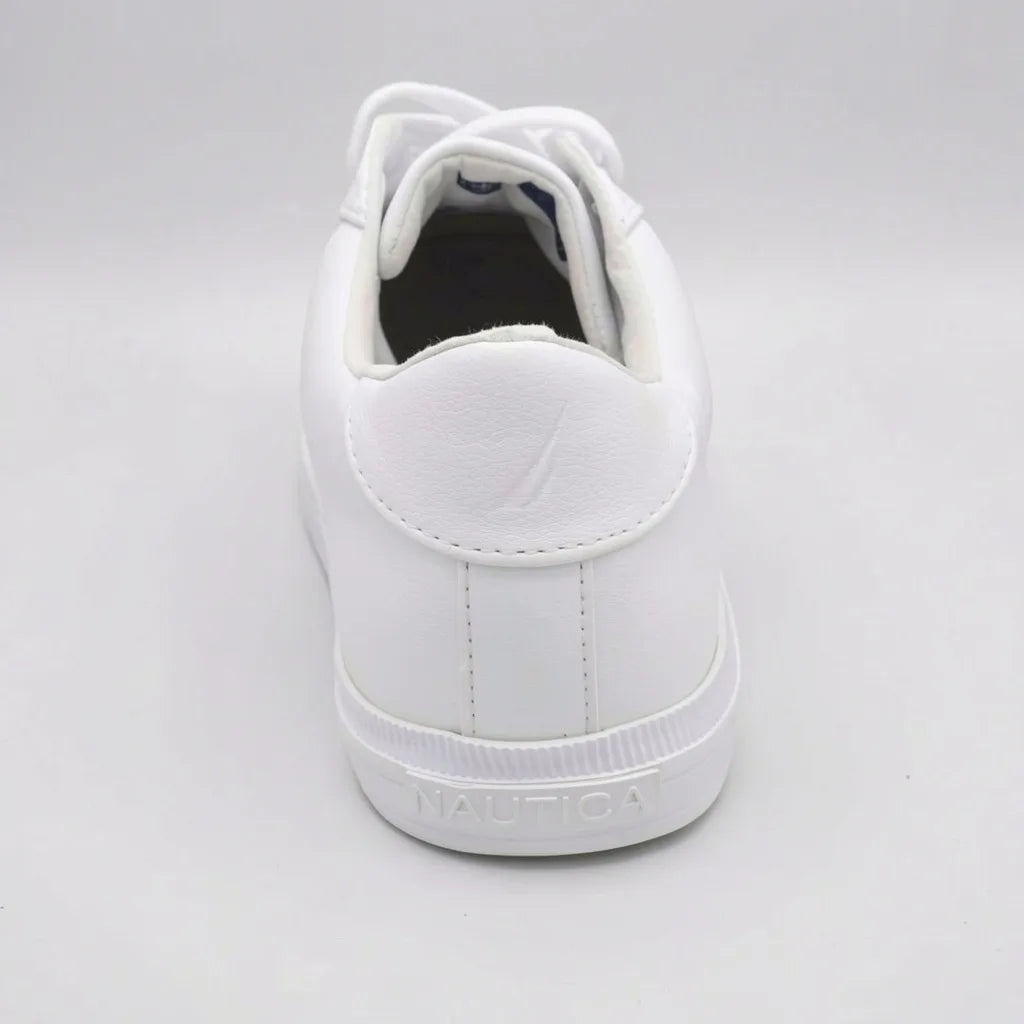 Nautica Tenis Minimal Blanco Logo Plateado Lateral Suela Blanca | Photo Studio AI | 4