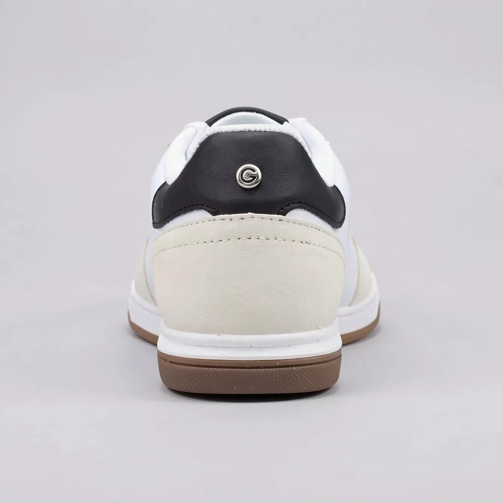 GBG Tenis Urbano Blanco Detalles Cuero Negro Lateral y Talón Suela Blanca/ café | Photo Studio AI | 4