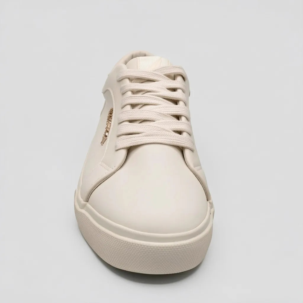 Nautica Tenis Minimal Beige Placa Beige Lateral Suela Beige | Photo Studio AI | 3