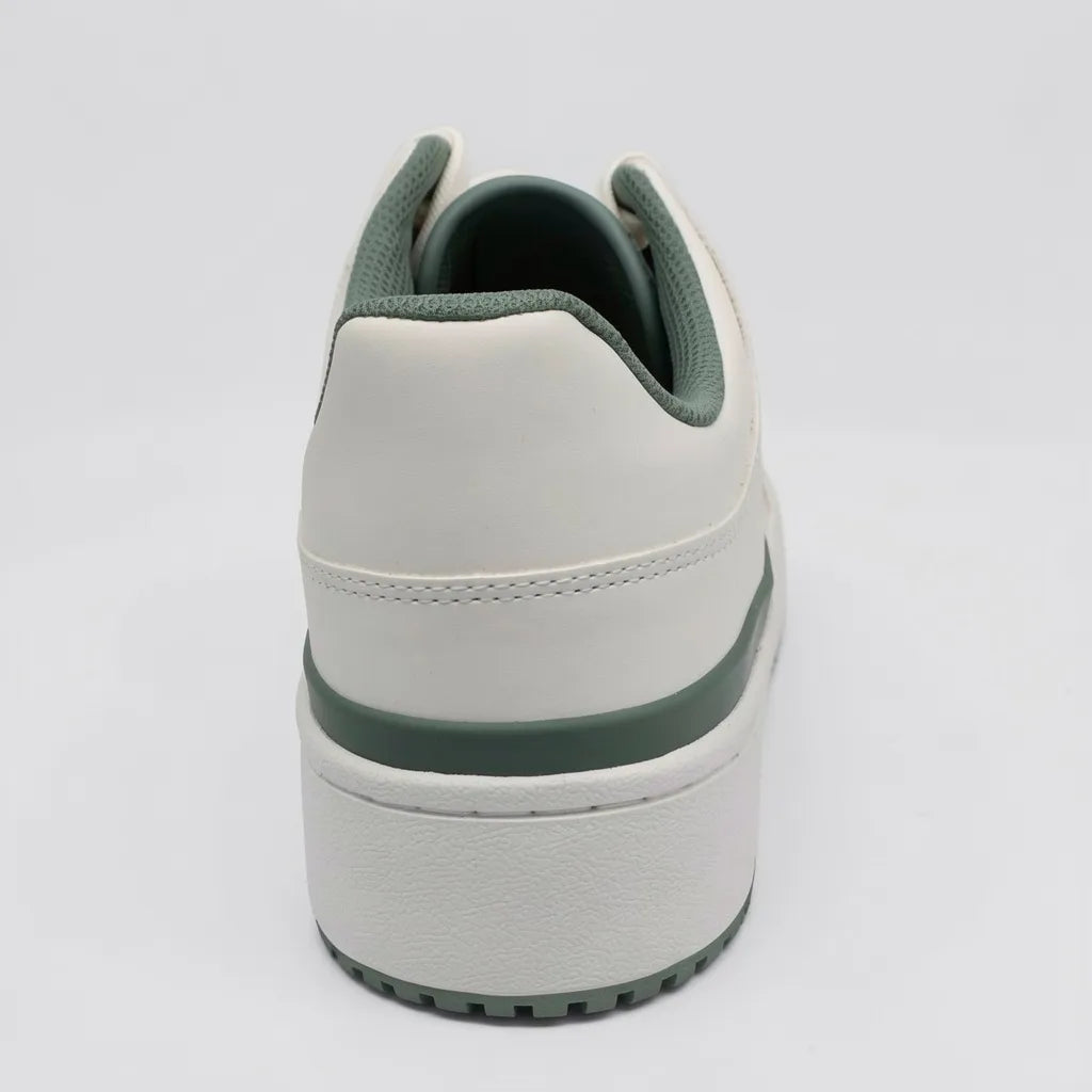 Calvin Klein Tenis Plataforma Blanco hueso Detalles Verde Oscuro Lateral y cuello interno Suela Blanco Hueso/ Verde | Photo Studio AI | 4