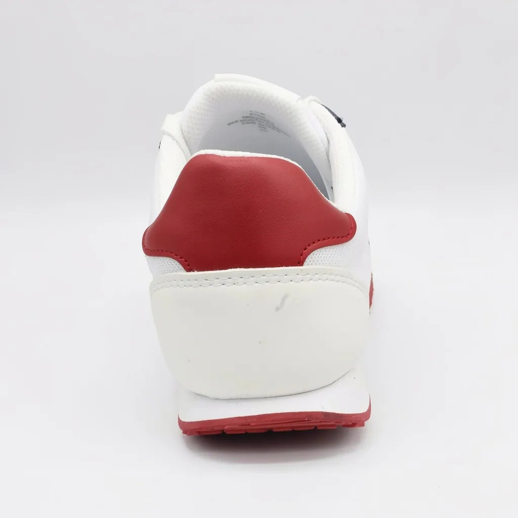 Tommy Tenis Deportivo/ Casual Blanco Gamuza Azul Marino Punta Suela Blanca/ Rojo | Photo Studio AI | 4