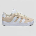 Adidas Tenis Urbano Crema Franjas / Lineas Cuero Blanco Lateral Suela Blanca | Photo Studio AI | 1