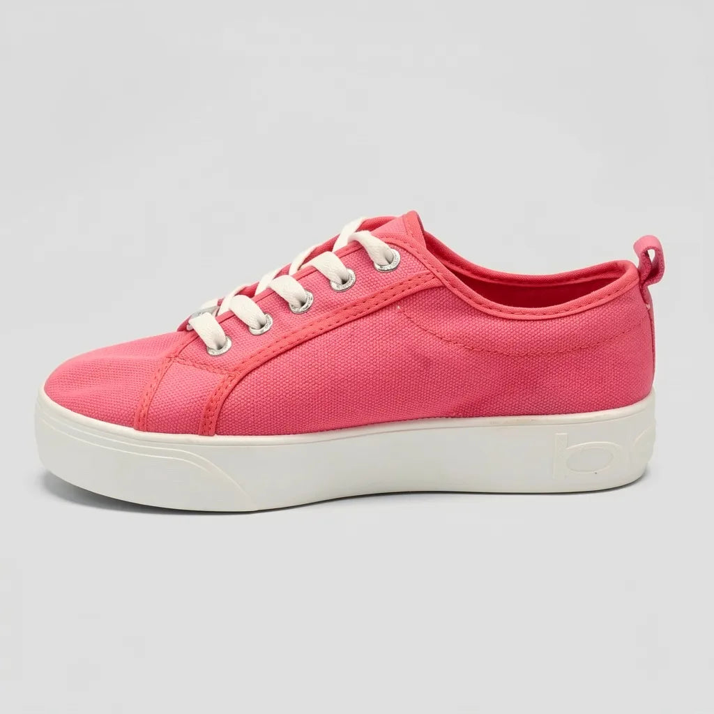 Bebe Tenis Casual Fucsia Placa Plateado Cintas Suela Blanca | Photo Studio AI | 2