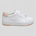 Calvin Klein Tenis Plataforma Blanco Gamuza Rosado Talón Suela Blanca/ Rosado | Photo Studio AI | 1