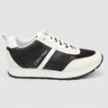 Calvin Klein Tenis Deportivo/ Casual Negro Detalles Blanco Hueso Punta, lateral y talón Suela Blanca/ negro | Photo Studio AI | 1