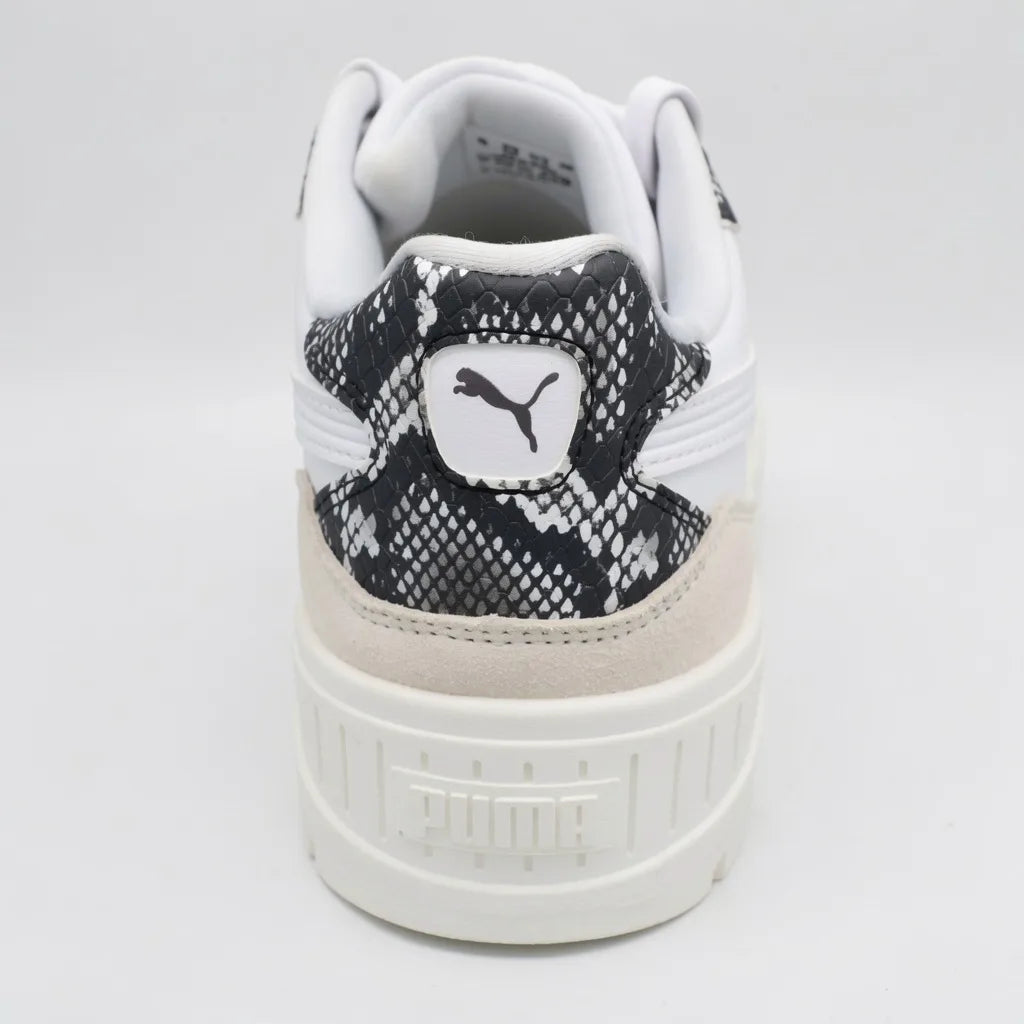 Puma Tenis Plataforma Blanco Estampado Serpiente Negro Lateral, Lengüeta y talón Suela Blanco Hueso | Photo Studio AI | 3