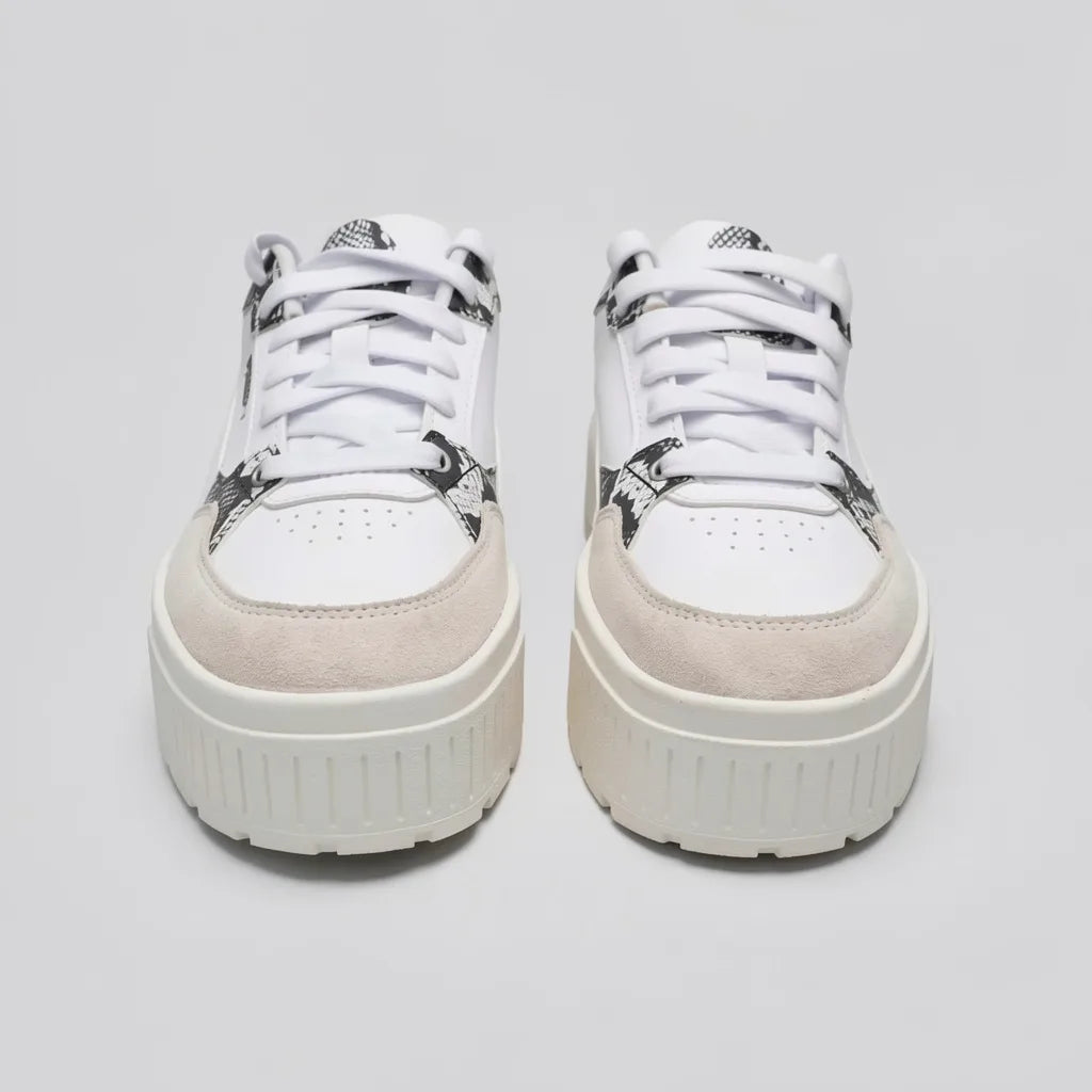Puma Tenis Plataforma Blanco Estampado Serpiente Negro Lateral, Lengüeta y talón Suela Blanco Hueso | Photo Studio AI | 5