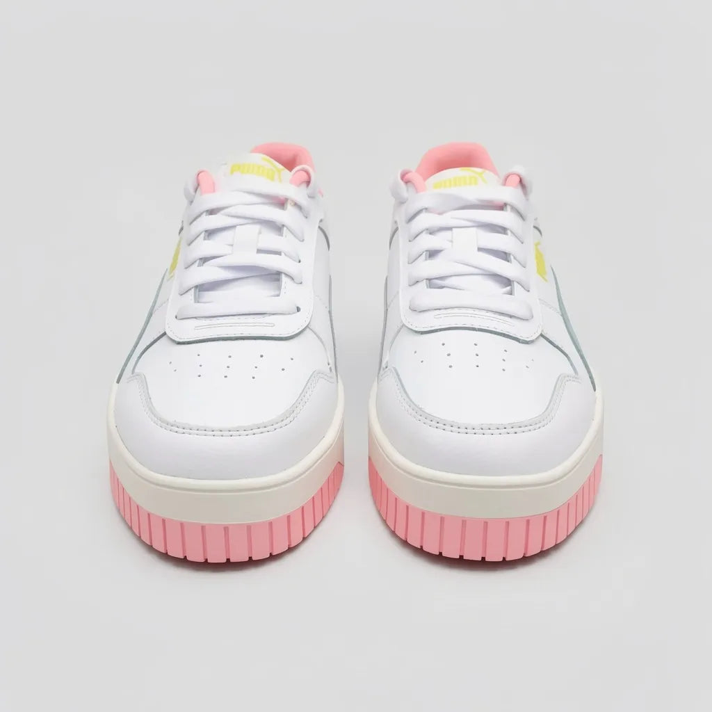 Puma Tenis Plataforma Blanco Detalles Celeste/ Rosado fosforecente Lateral, Lengüeta y talón Suela Blanca/ Rosado | Photo Studio AI | 5
