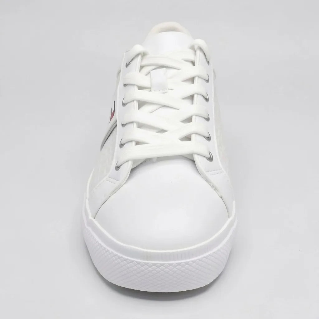 Tommy Tenis Moderno Blanco  Rojo/ Azul/ Blanco Lateral y Talón Suela Blanca | Photo Studio AI | 3