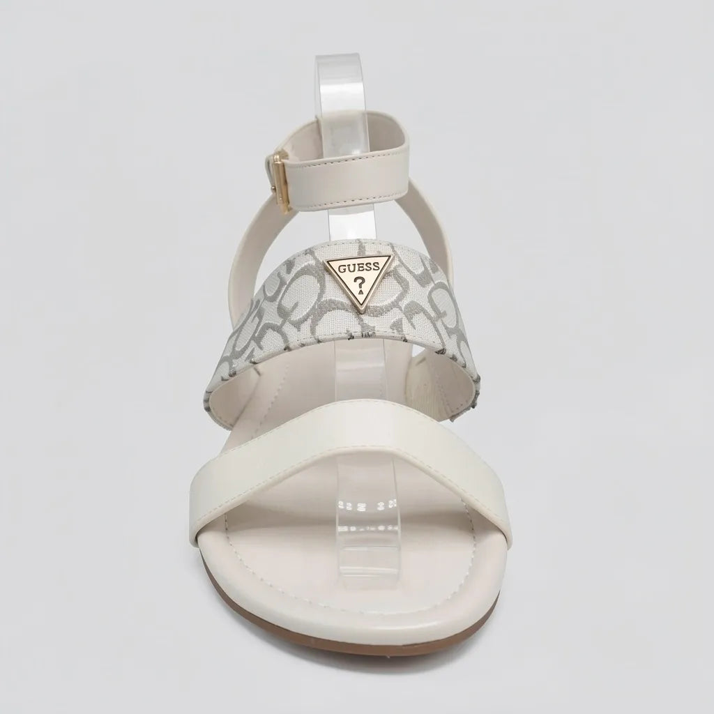 Guess Sandalia Tiras Blanco hueso Bordado G Gris Claro Empeine Suela Blanco Hueso/ Café | Photo Studio AI | 3