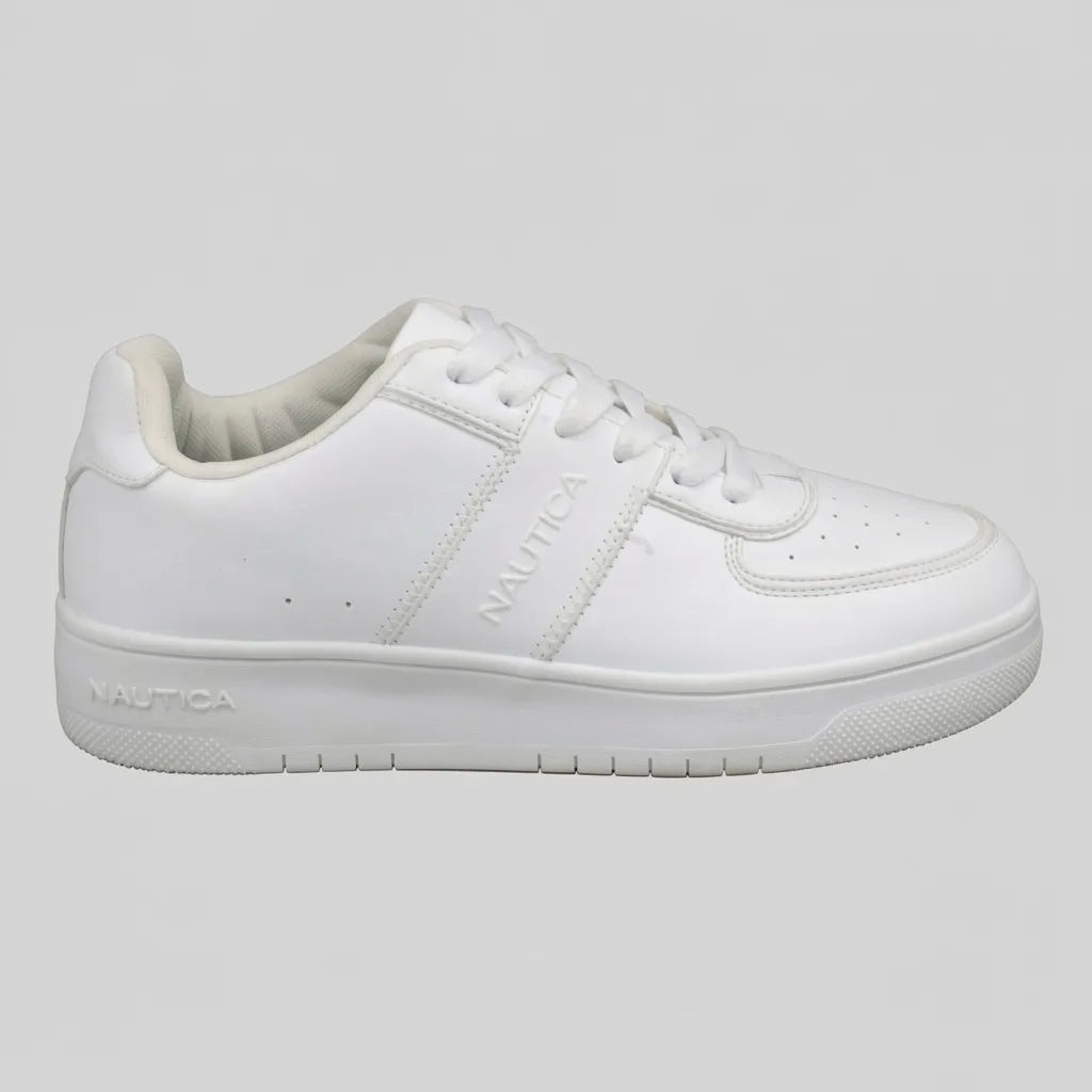 Nautica Tenis Moderno Blanco Diseño Blanco Lateral Suela Blanca | Photo Studio AI | 1