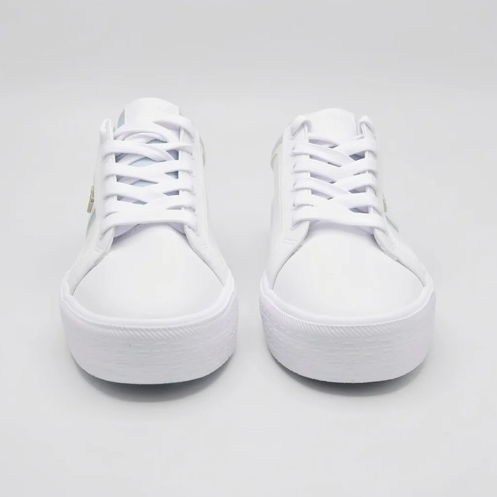 Tommy Tenis Plataforma Blanco Placa Dorado Lateral Suela Blanca | Photo Studio AI | 5