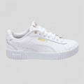 Puma Tenis Moderno Blanco Placa Dorado Lateral y Cintas Suela Blanca | Photo Studio AI | 2