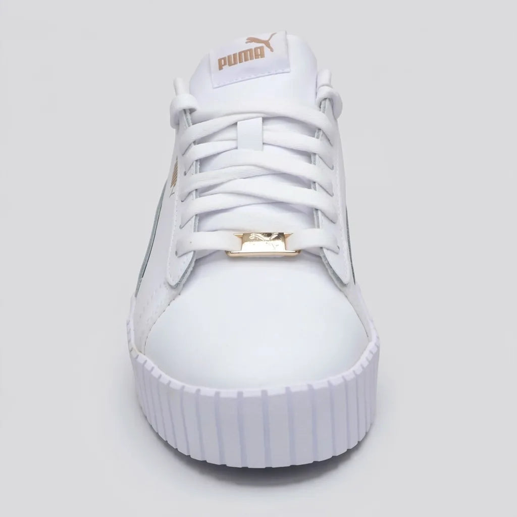 Puma Tenis Moderno Blanco Placa Dorado Lateral y Cintas Suela Blanca | Photo Studio AI | 4
