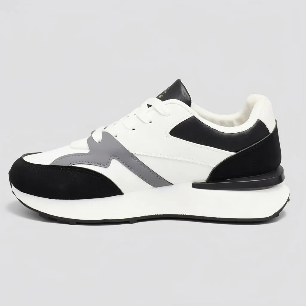 Polo Tenis Plataforma Blanco Franjas / Lineas Negro Punta, lateral y talón Suela Blanco Hueso/ Negro | Photo Studio AI | 2