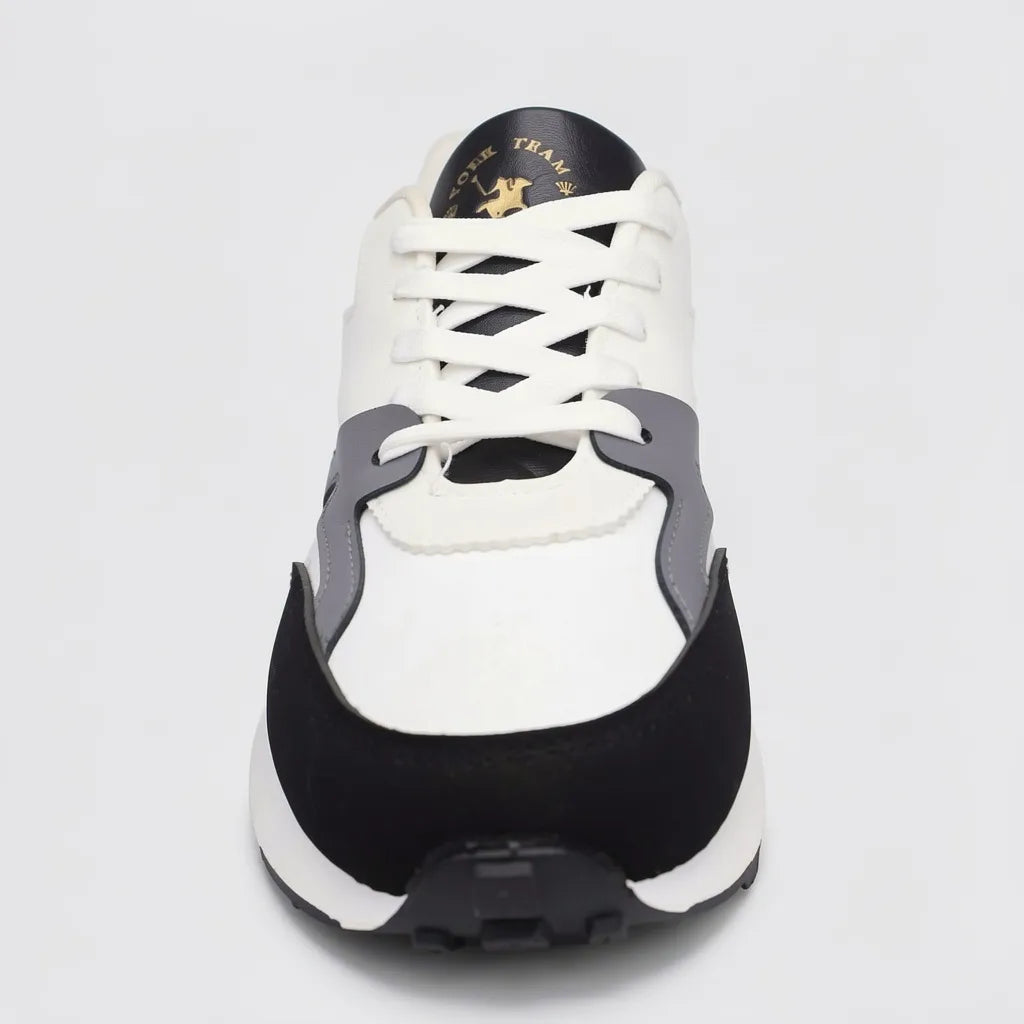Polo Tenis Plataforma Blanco Franjas / Lineas Negro Punta, lateral y talón Suela Blanco Hueso/ Negro | Photo Studio AI | 4