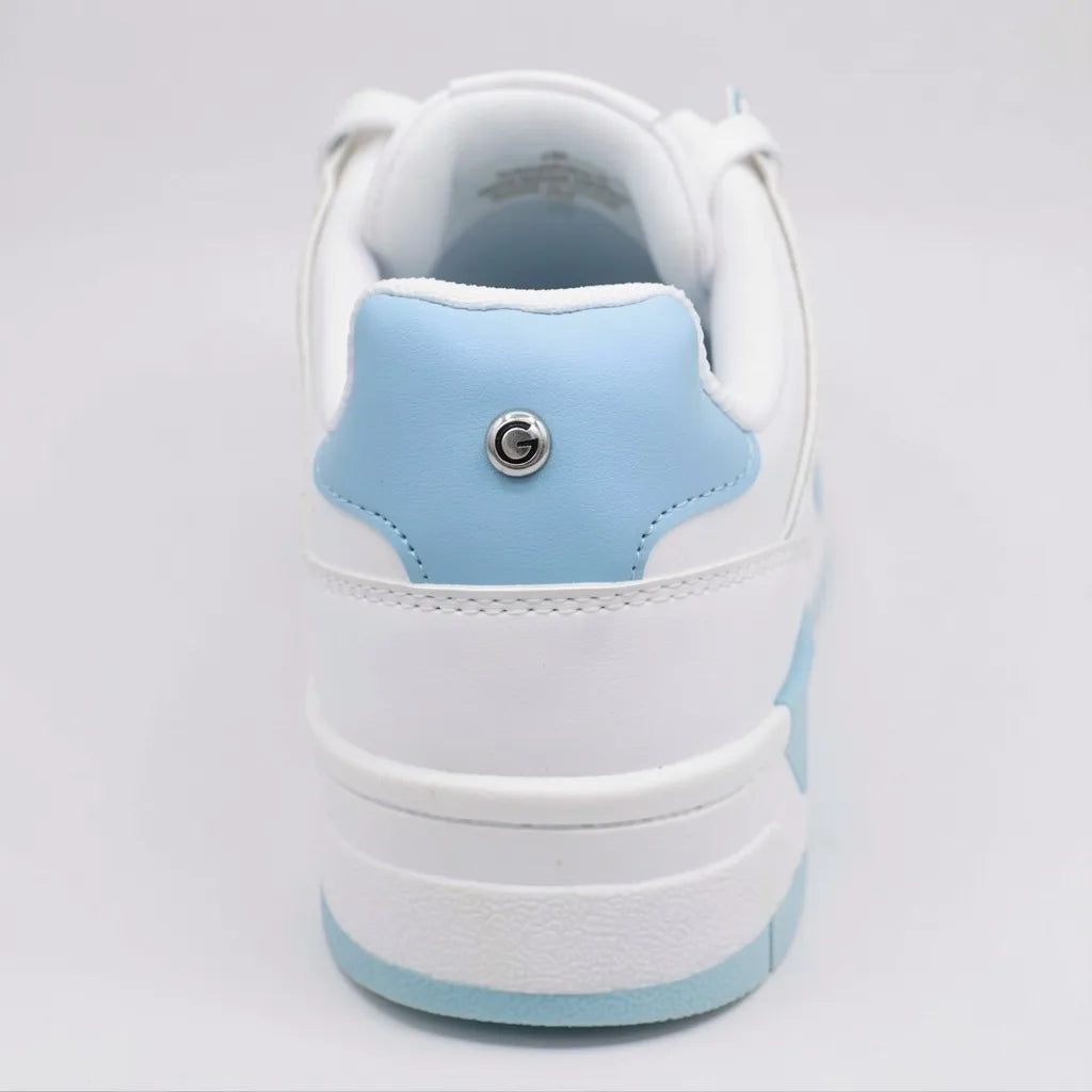 GBG Tenis Plataforma Blanco Detalles Celeste Lateral y Talón Suela Blanca/ Celeste | Photo Studio AI | 3