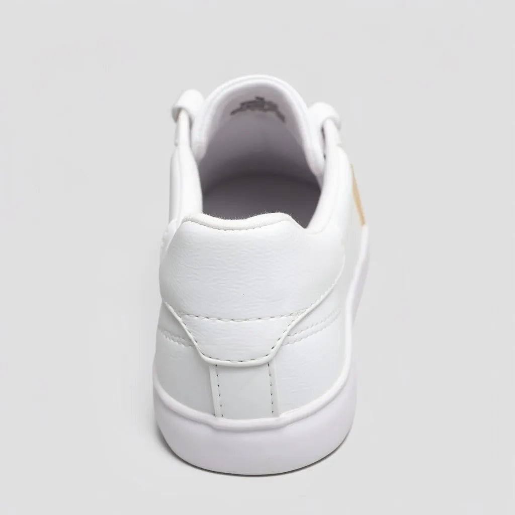 Guess Tenis Minimal Blanco Triángulo Guess Dorado Lateral Suela Blanca | Photo Studio AI | 4