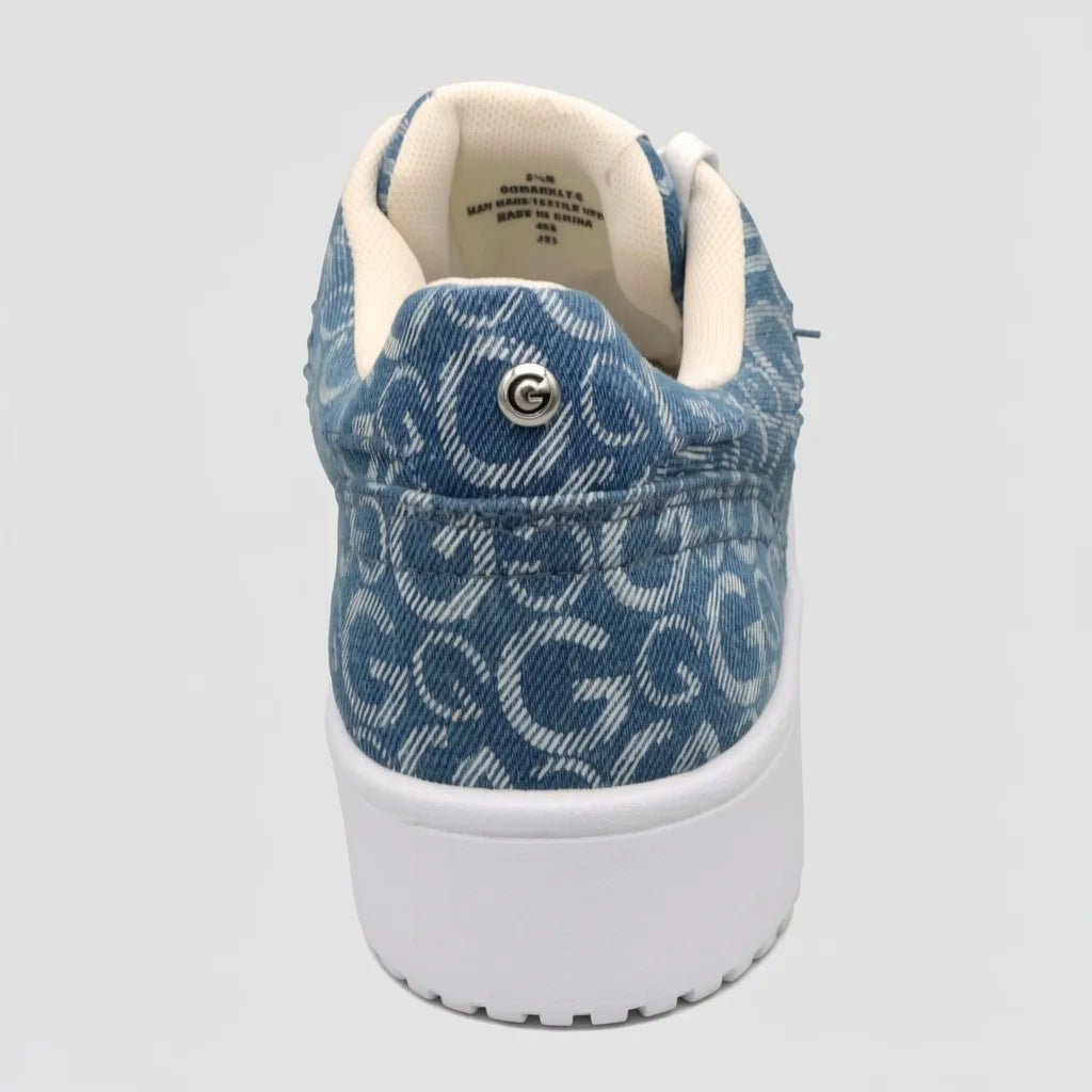 GBG Tenis Plataforma Blanco Estampado G Azul Lateral y Talón Suela Blanca | Photo Studio AI | 4