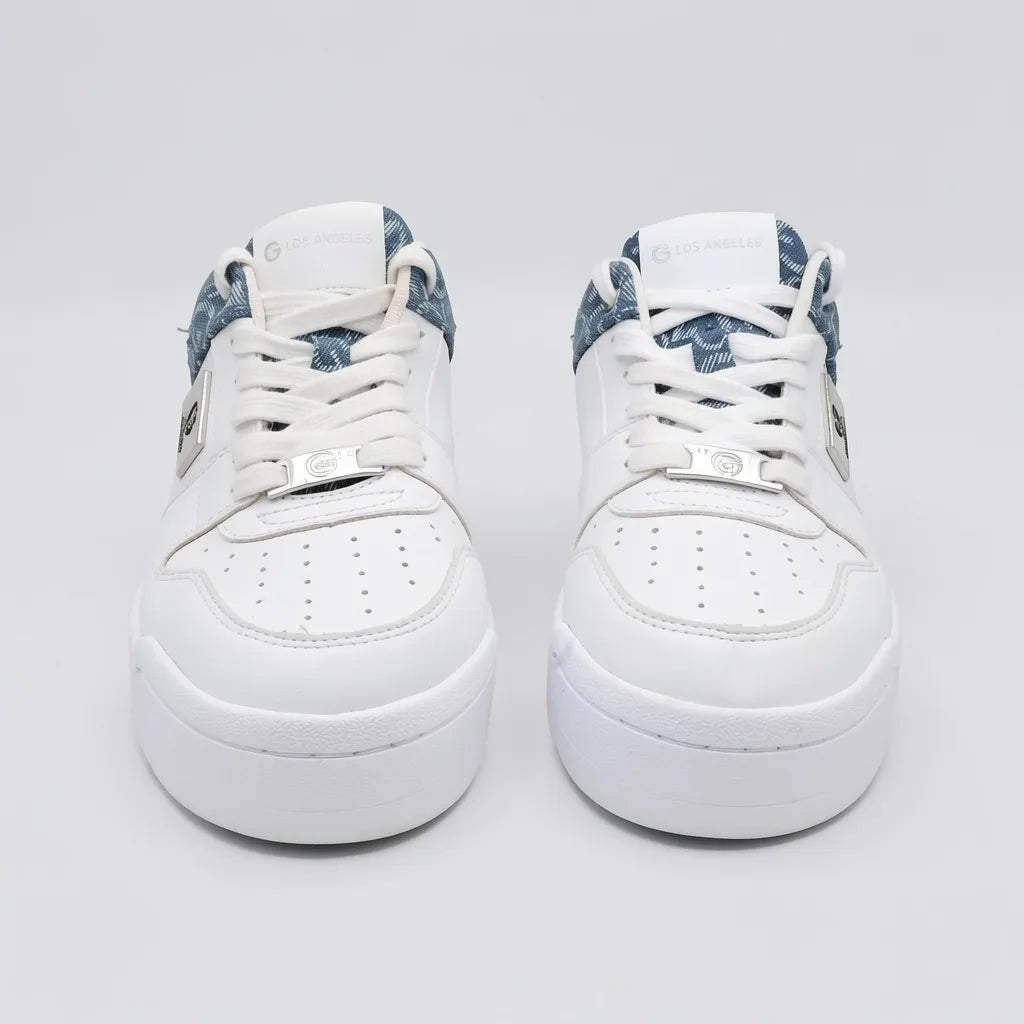 GBG Tenis Plataforma Blanco Estampado G Azul Lateral y Talón Suela Blanca | Photo Studio AI | 5