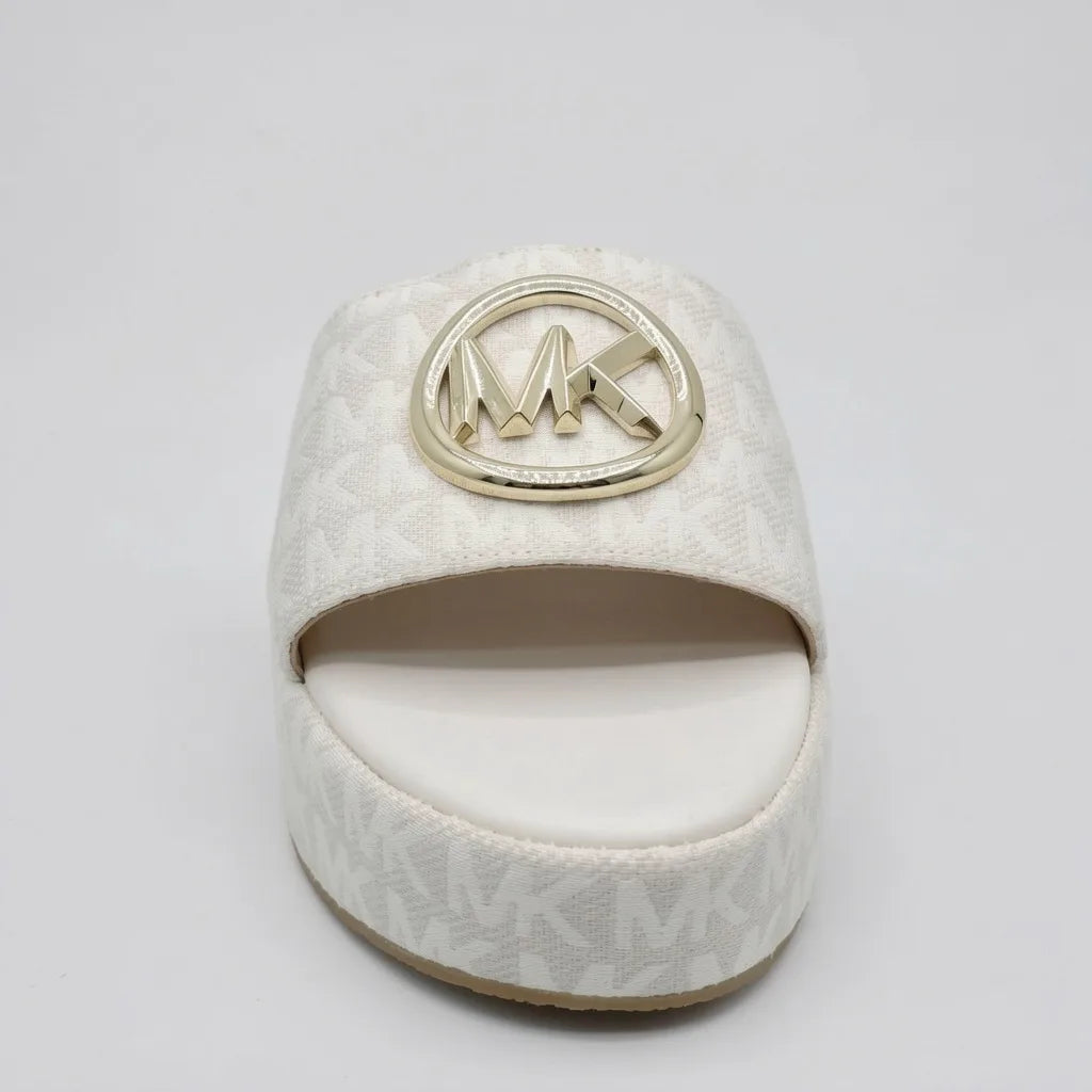 Michael Kors Sandalia Plataforma Gris Placa Dorado Empeine Suela Blanca/ café | Photo Studio AI | 2