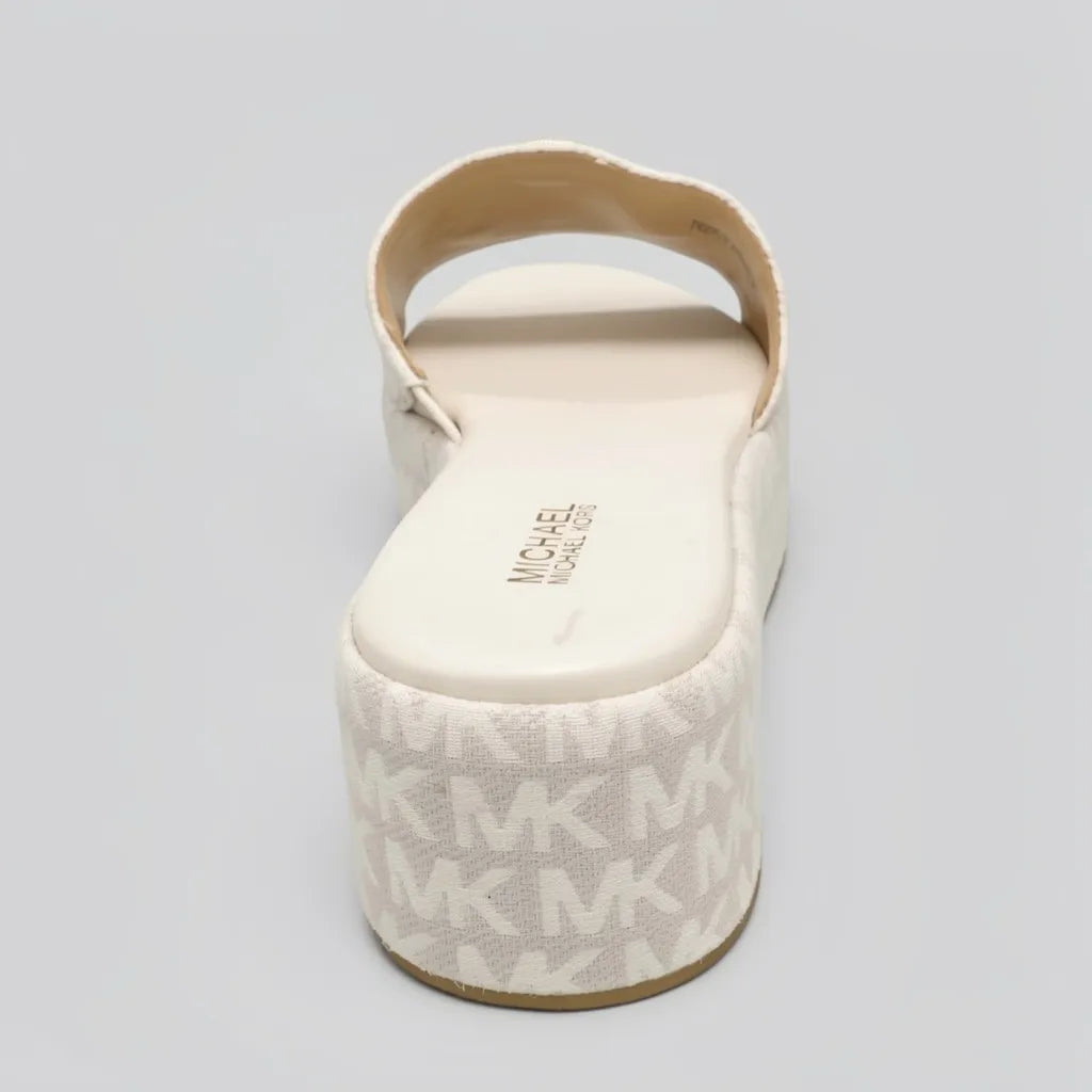 Michael Kors Sandalia Plataforma Gris Placa Dorado Empeine Suela Blanca/ café | Photo Studio AI | 3