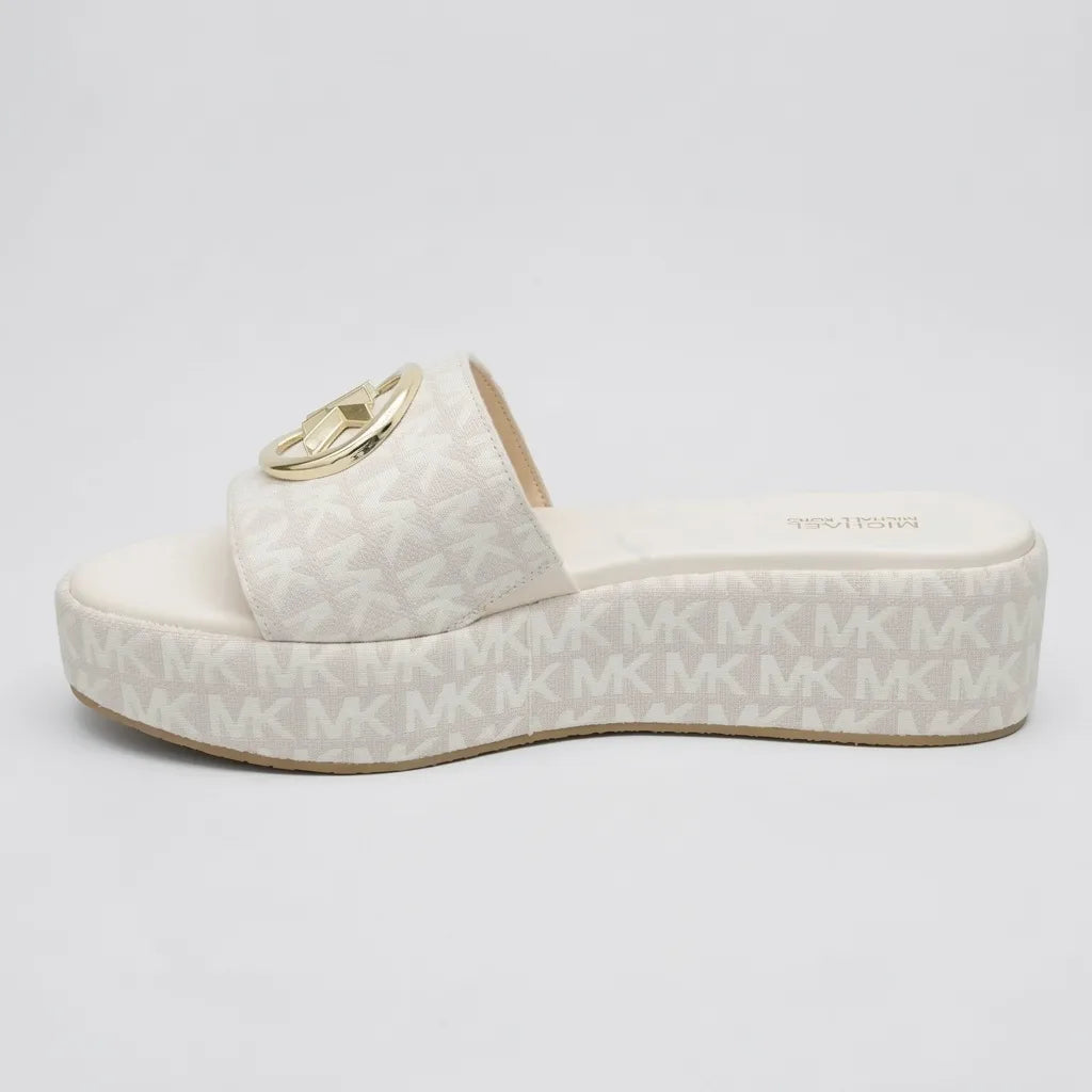 Michael Kors Sandalia Plataforma Gris Placa Dorado Empeine Suela Blanca/ café | Photo Studio AI | 4