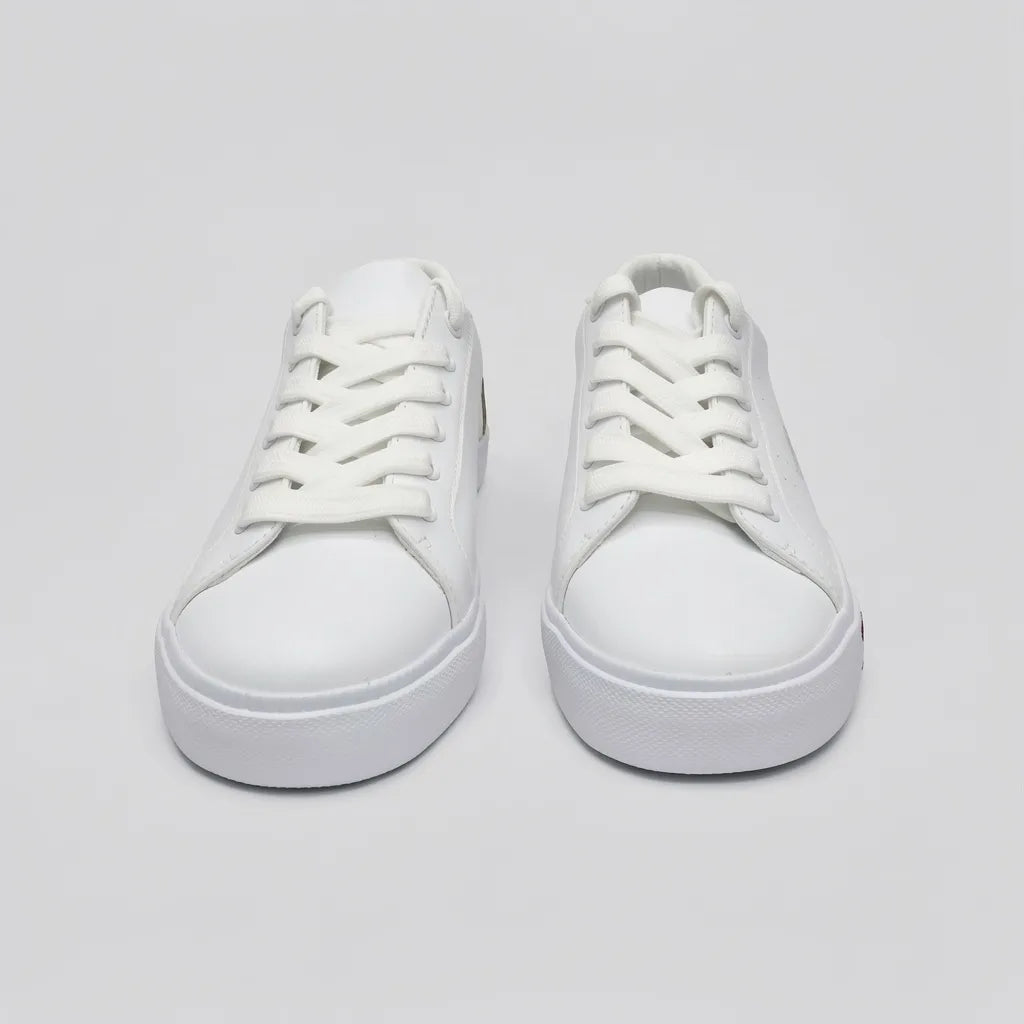 Tommy Tenis Moderno Blanco Brillantina Dorado Talón Suela Blanca