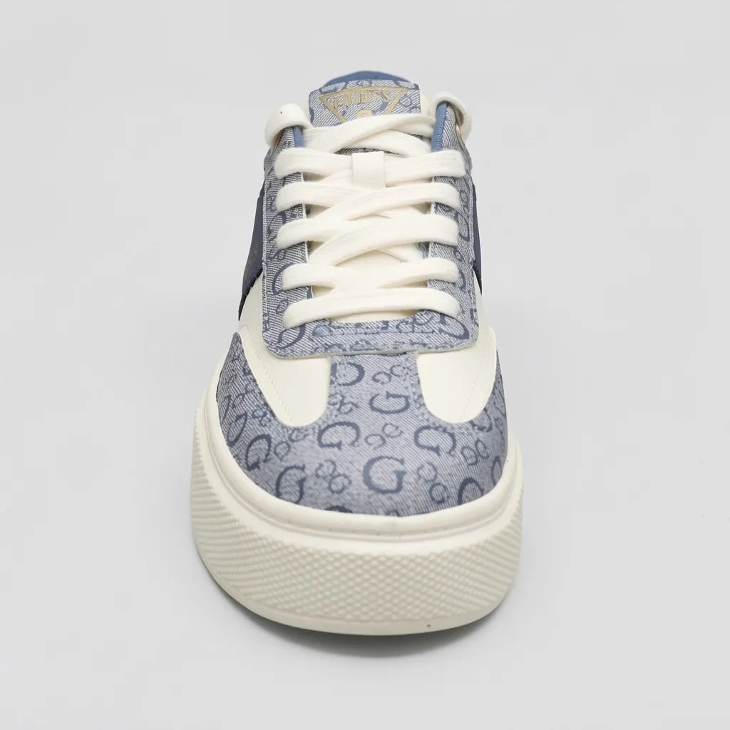 Guess Tenis Plataforma Blanco Estampado G Celeste/ Azul Talón y Punta Suela Blanca